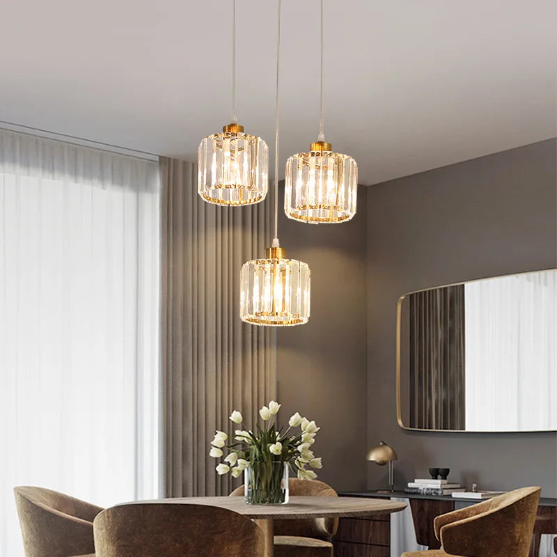 Minimalist Modern K9 Crystal Ceiling Lamp Nordic Staircase Chandelier Creative Living Dining Room Fixtures Hanging Pandent Light