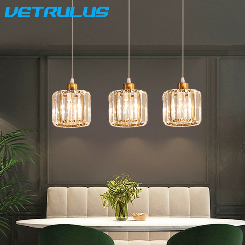 Minimalist Modern K9 Crystal Ceiling Lamp Nordic Staircase Chandelier Creative Living Dining Room Fixtures Hanging Pandent Light