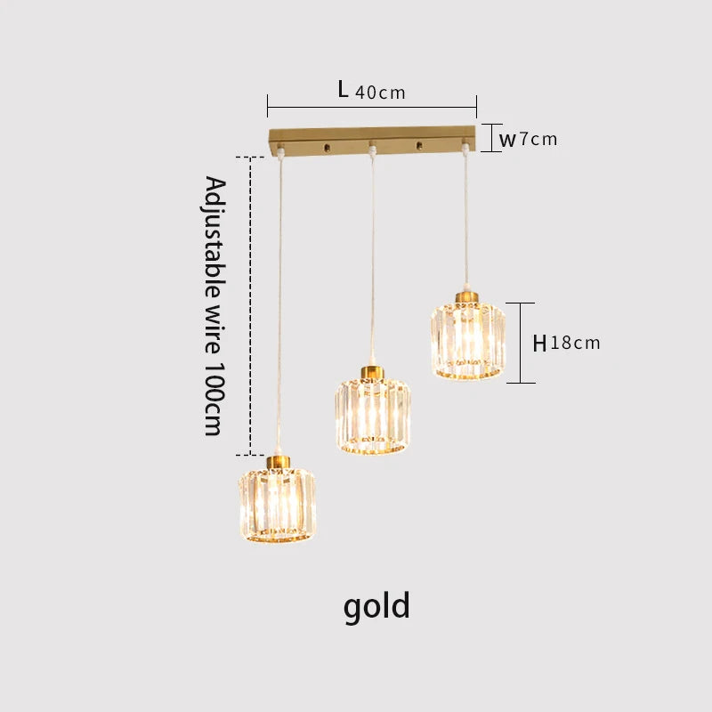 Minimalist Modern K9 Crystal Ceiling Lamp Nordic Staircase Chandelier Creative Living Dining Room Fixtures Hanging Pandent Light