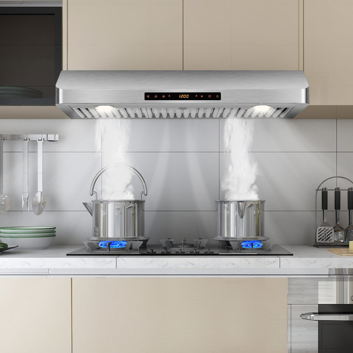 35.5/29.5 Inch Under Cabinet Range Hood 900 CFM Kitchen Vent