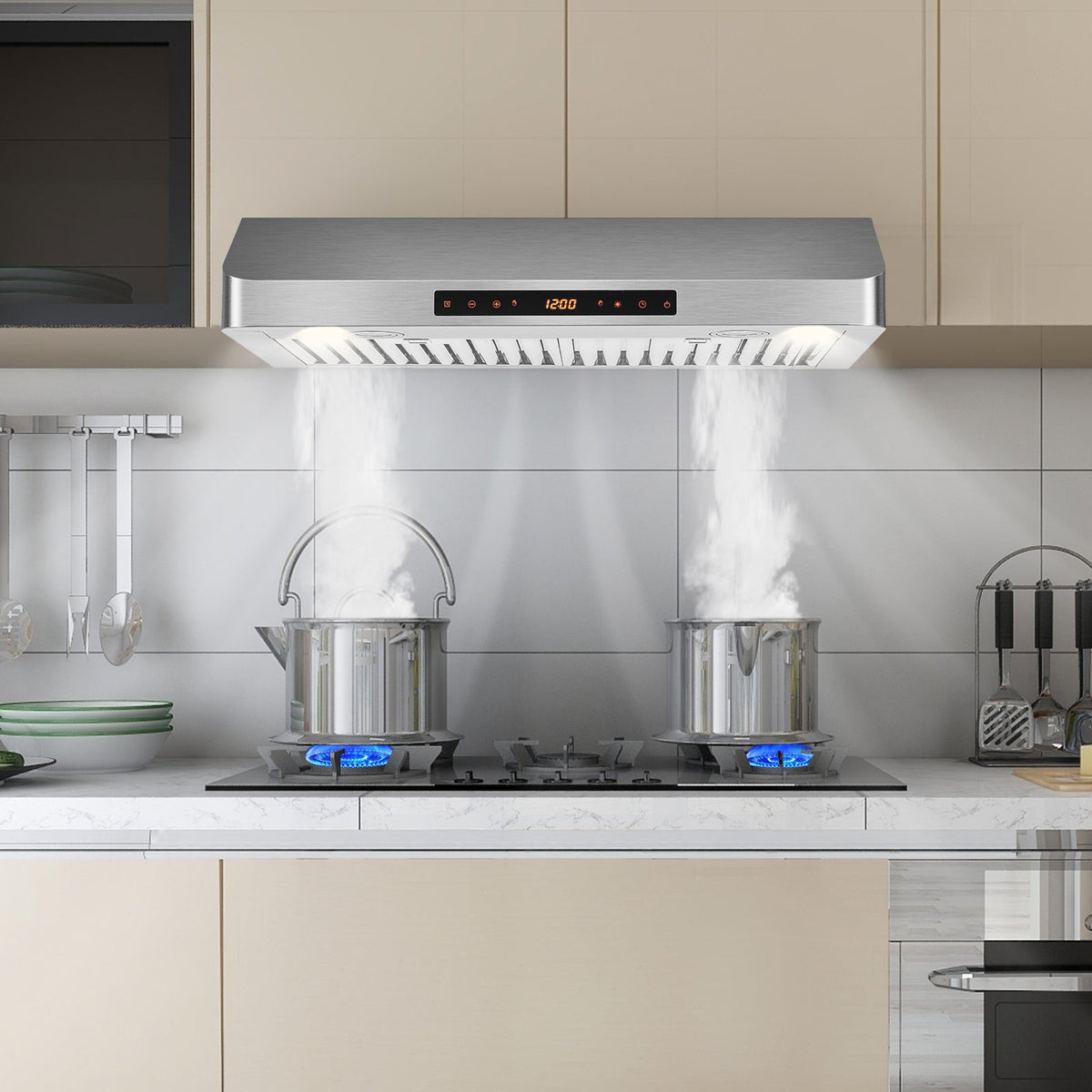 35.5/29.5 Inch Under Cabinet Range Hood 900 CFM Kitchen Vent