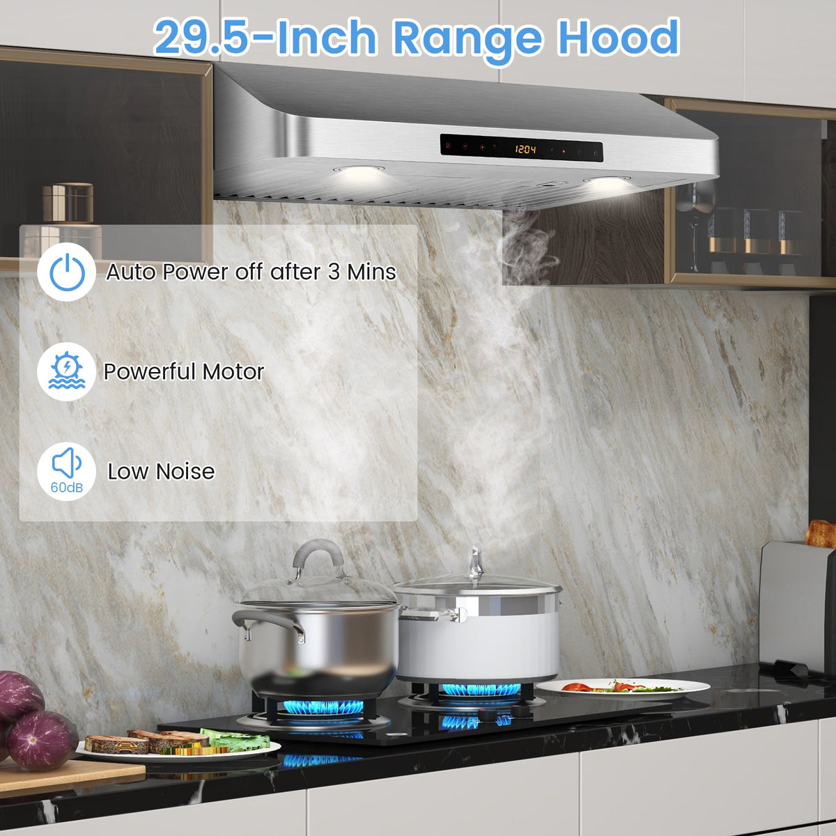 35.5/29.5 Inch Under Cabinet Range Hood 900 CFM Kitchen Vent