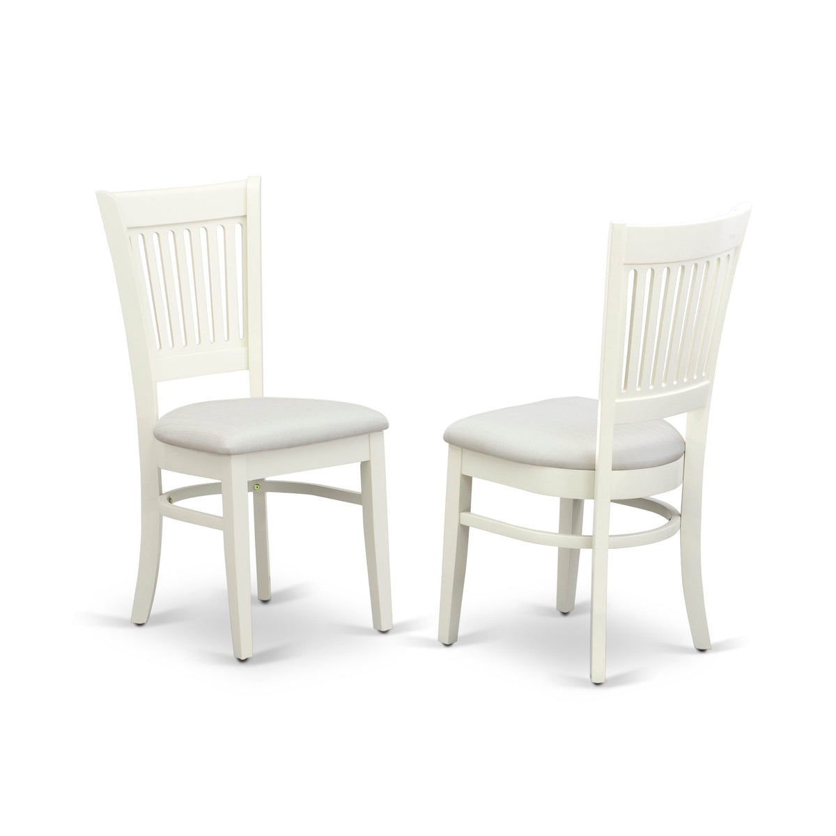 5-Pc Dinette Room Set- 4 Dining Chairs with Linen Seat and Slatted Chair Back