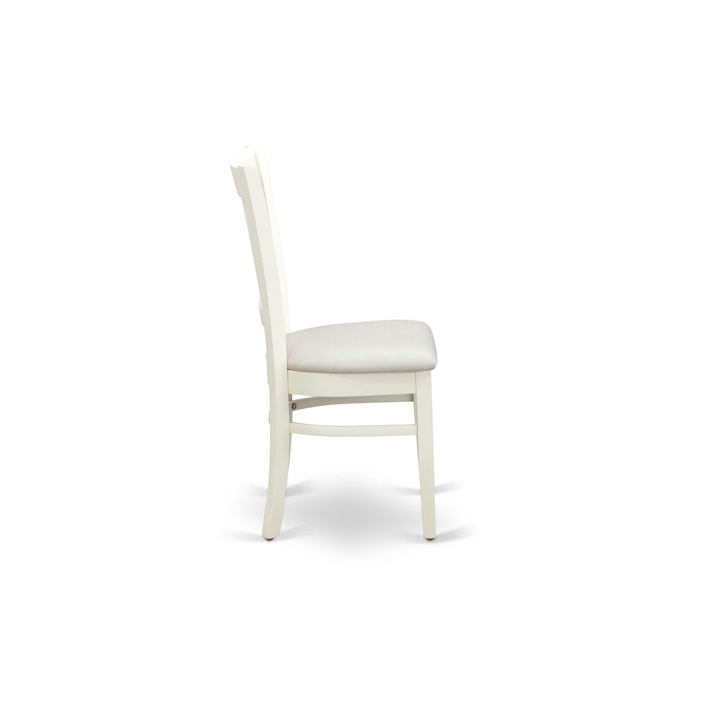 5-Pc Dinette Room Set- 4 Dining Chairs with Linen Seat and Slatted Chair Back