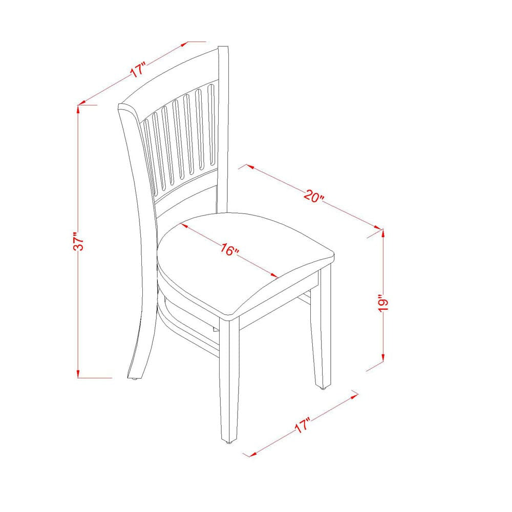 5-Pc Dinette Room Set- 4 Dining Chairs with Linen Seat and Slatted Chair Back