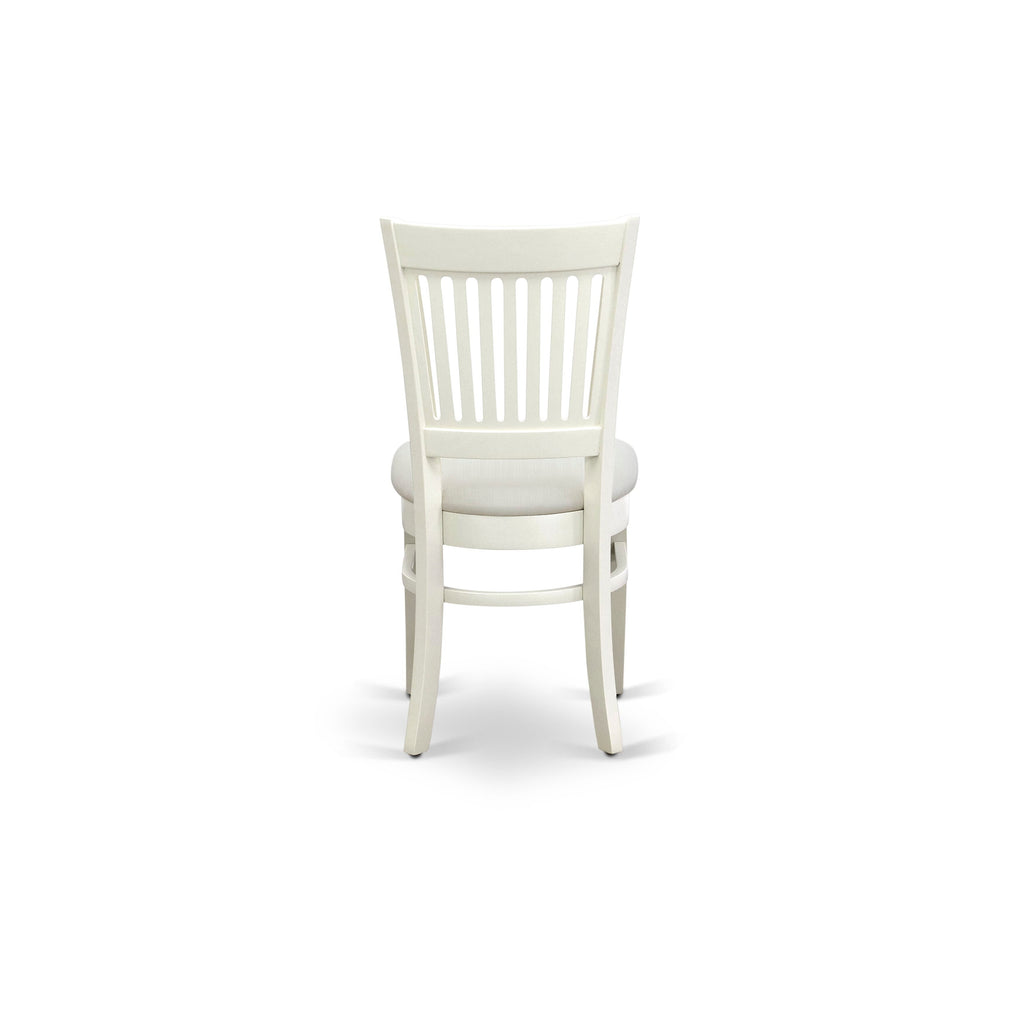 5-Pc Dinette Room Set- 4 Dining Chairs with Linen Seat and Slatted Chair Back