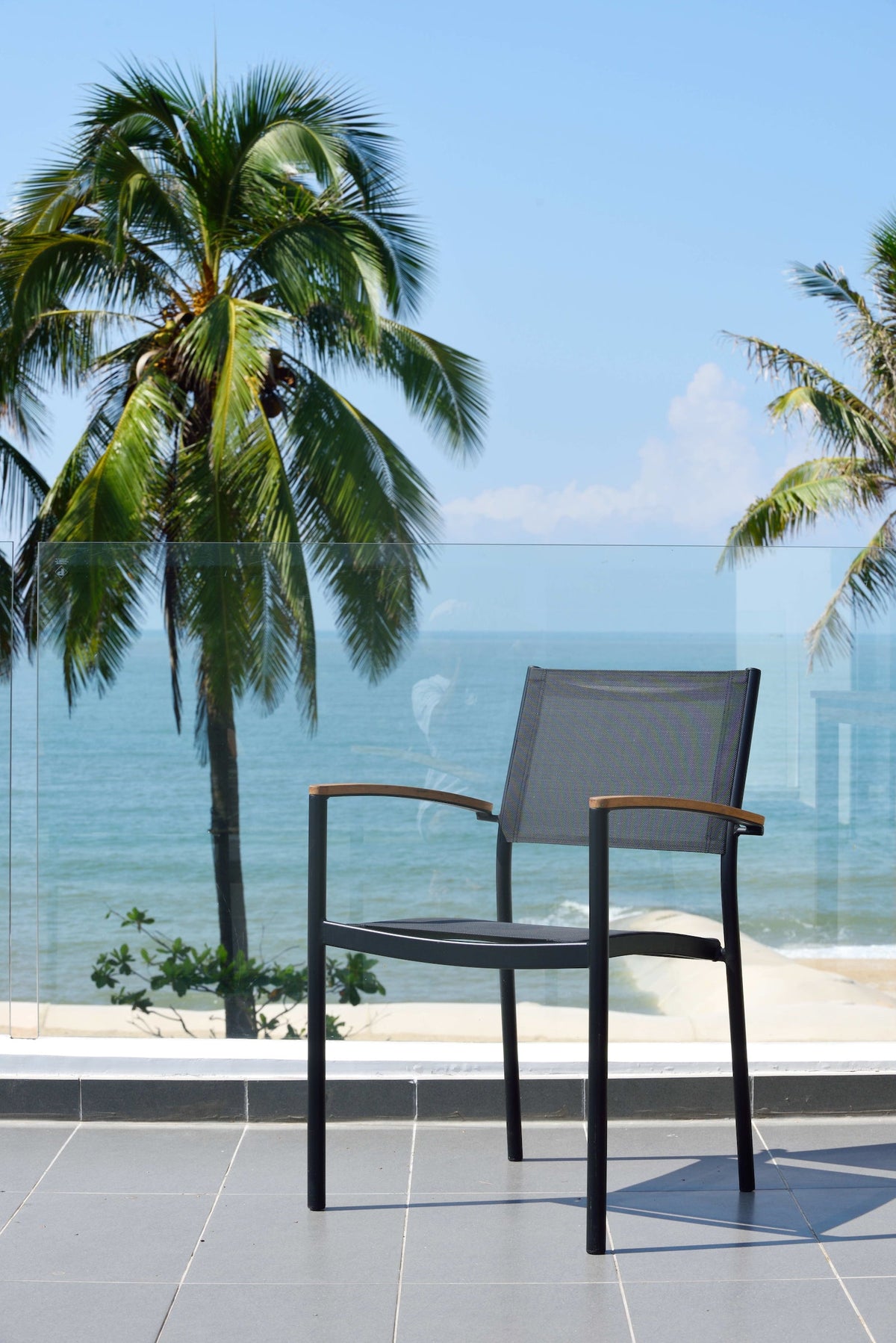 Rectangular Table and 4 Stacking Armchair Dining Set