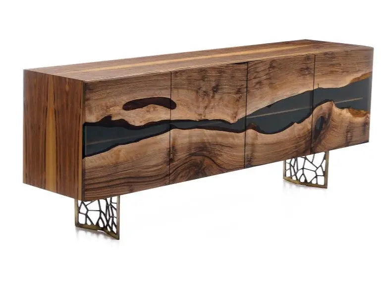 Wood and Resin Dining Room Buffet & Sideboard Table
