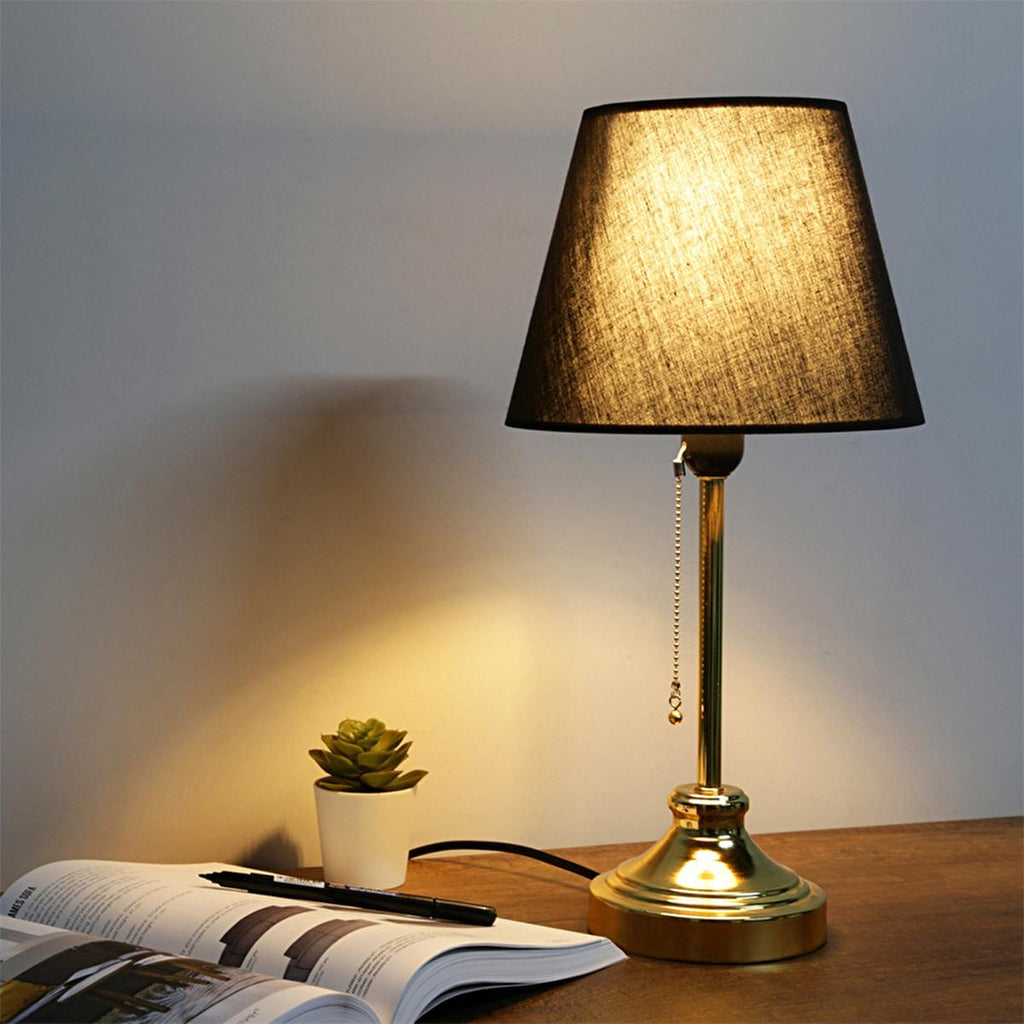 Gold Body Table Lamp with Fabric Shade