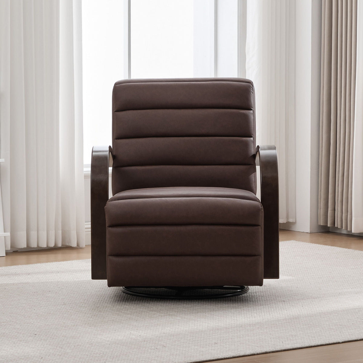 360° Swivel Accent Chair With Armrests