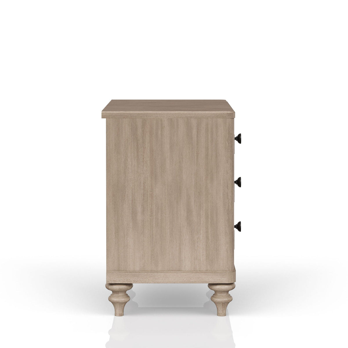Panel Bedroom Set With 3 Drawer Nightstand, Casual Dresser, Cane Mirror