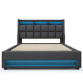 Upholstered Platform Bed With A Hydraulic Storage System, LED And USB Charging