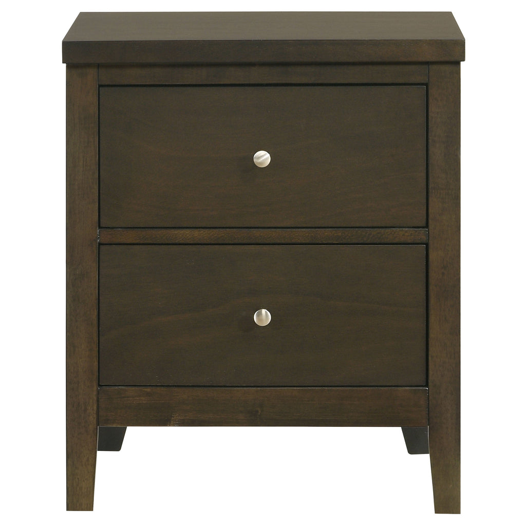 Clement Dark Cocoa 2-Drawer Nightstand Bedside Table