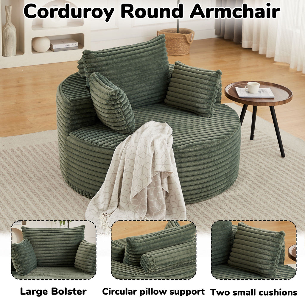 Modern Single Sofa With Backrest Pillow