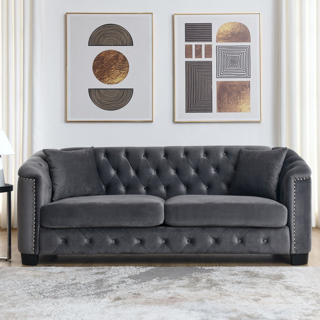 Modern Chesterfield Sofa With Tufted Backrest