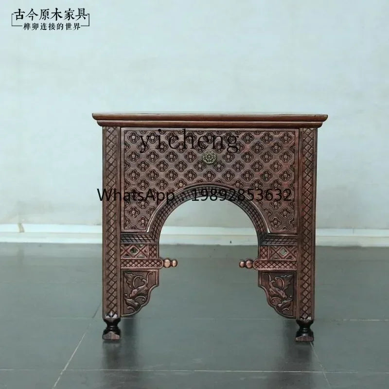 U18 Southeast Asian Solid Wood Bedside Table – Organic Natural Log Side Table