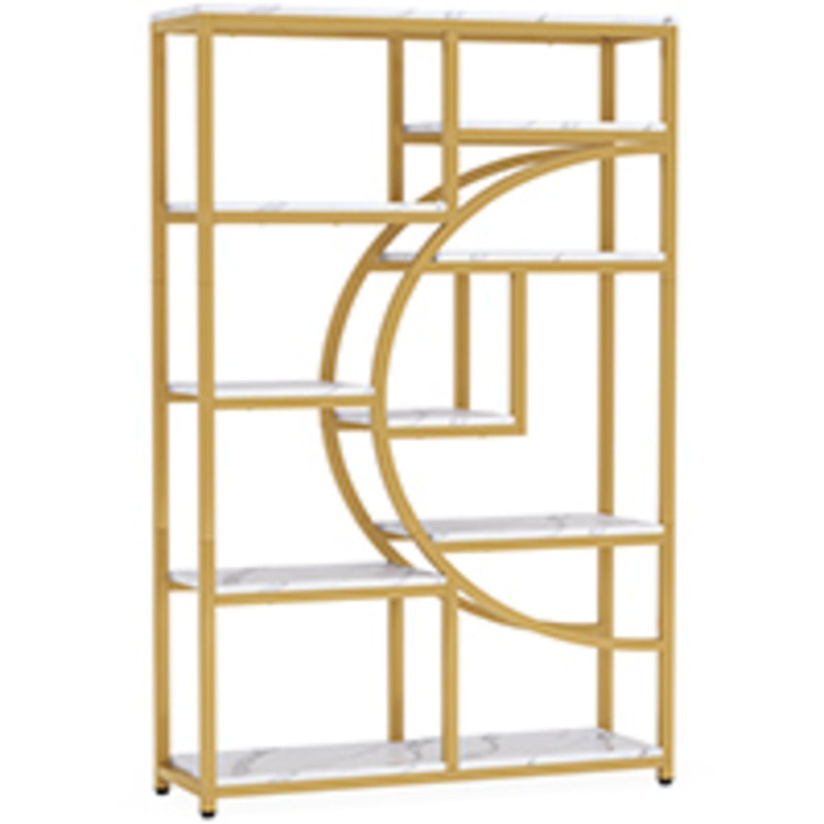 5 Tier Corner Etagere Bookshelf With 9 Open Shelves Storage Organizer For Living Room