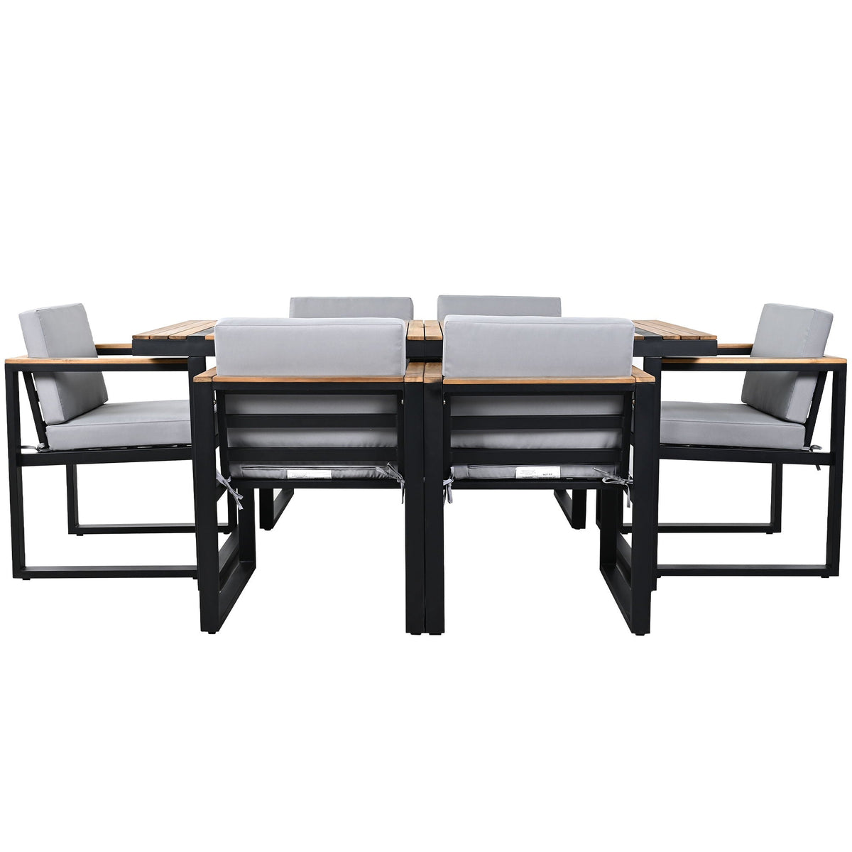 7 Pieces Dining Set Table And Chair Set With And Removable Cushions For Patio