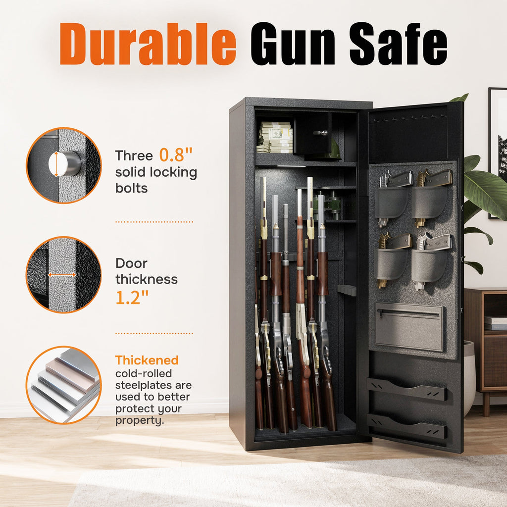 Biometric Large Gun Safe - 57" Quick Access Rifle Safe