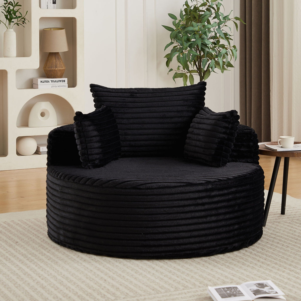 Modern Single Sofa With Backrest Pillow