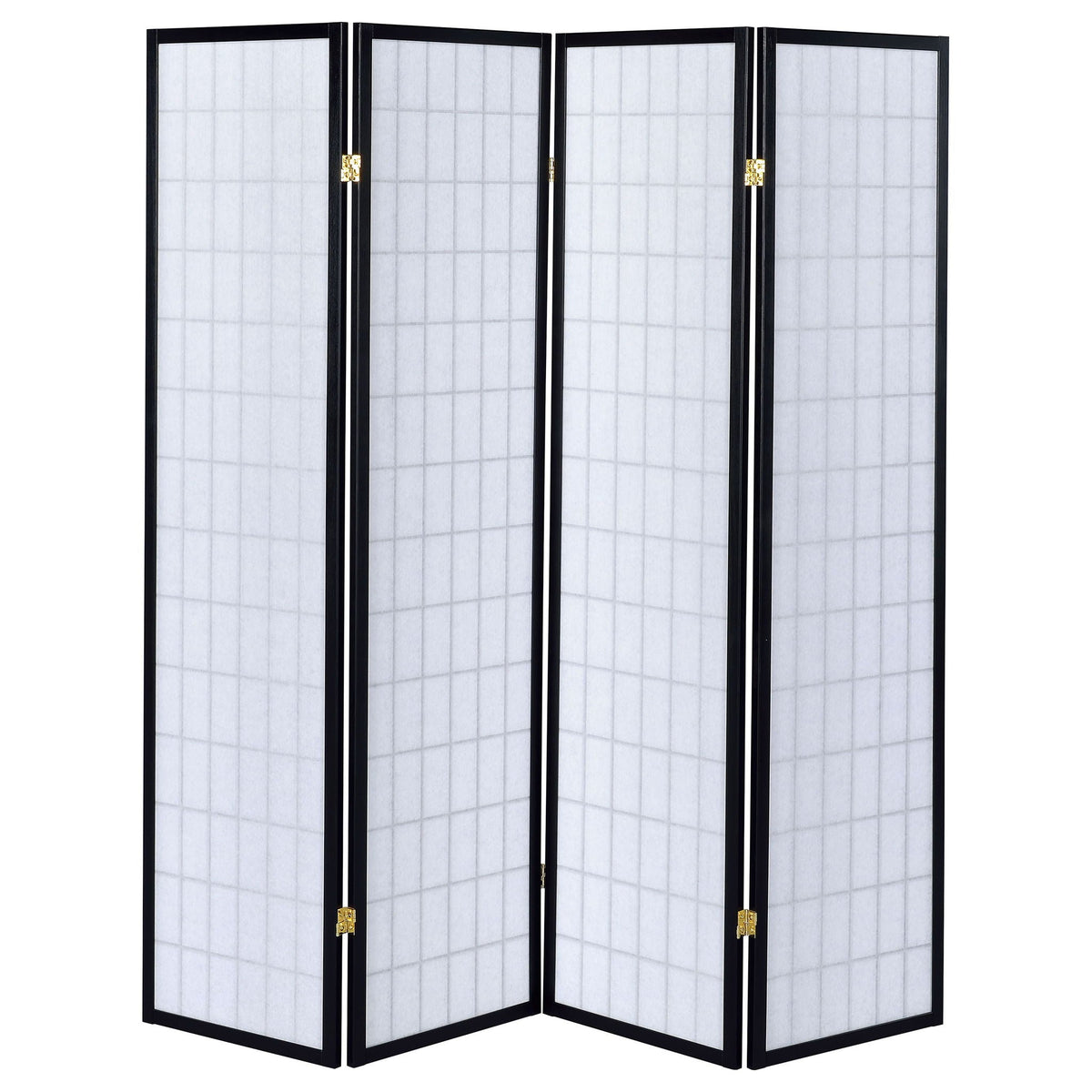 Roberto 4-Panel Room Divider Folding Shoji Screen Black