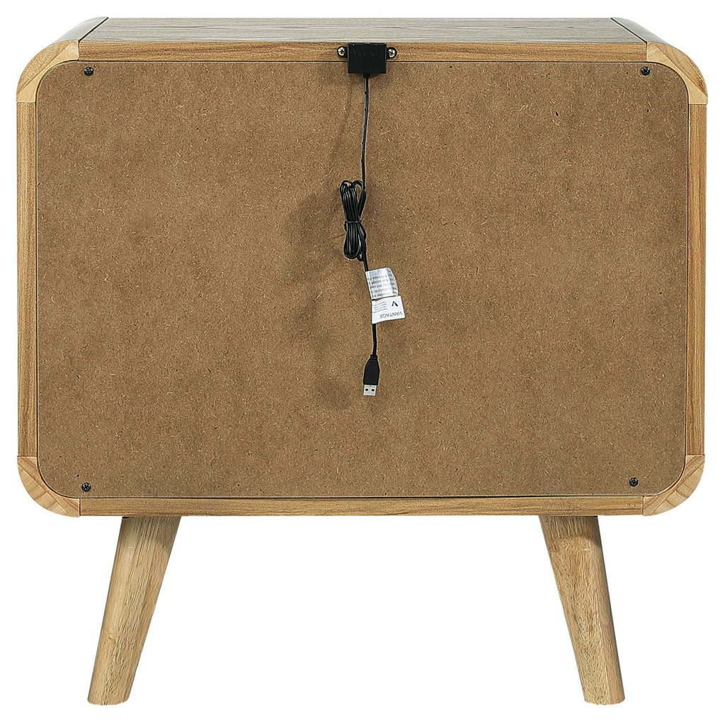Winston Light Ash 2-Drawer Nightstand Bedside Table