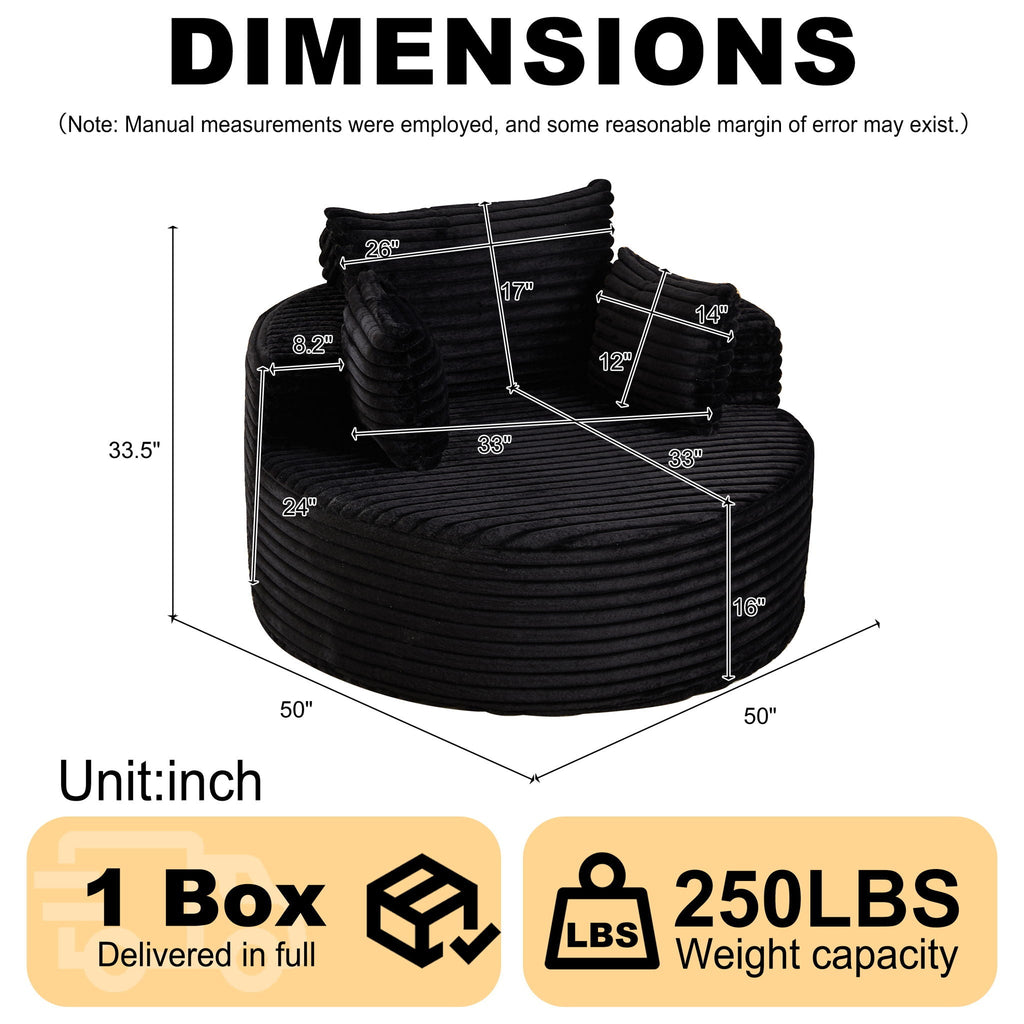 Modern Single Sofa With Backrest Pillow