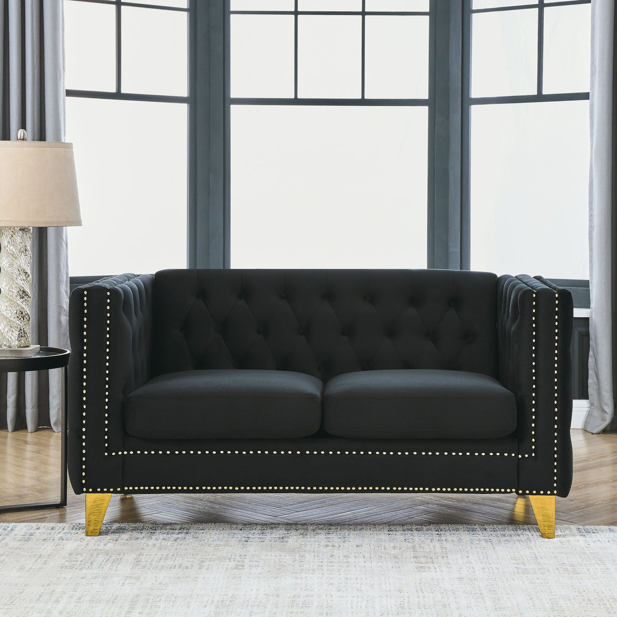 Upholstered Couch Sofa With Button Tufting
