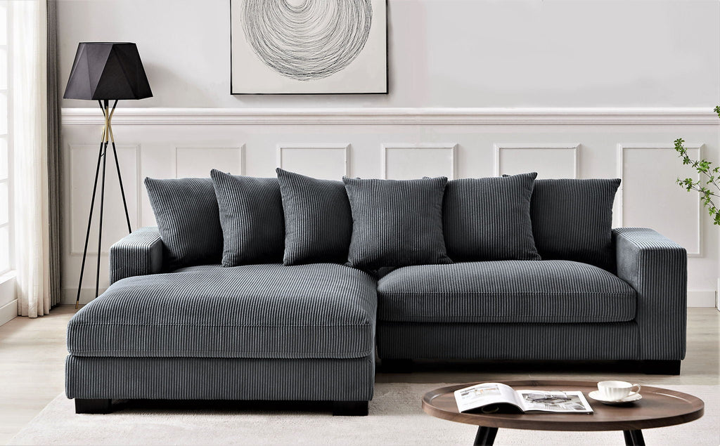 Oversized 2 Piece Sectional Couches, L Shaped Sofa With Chaise