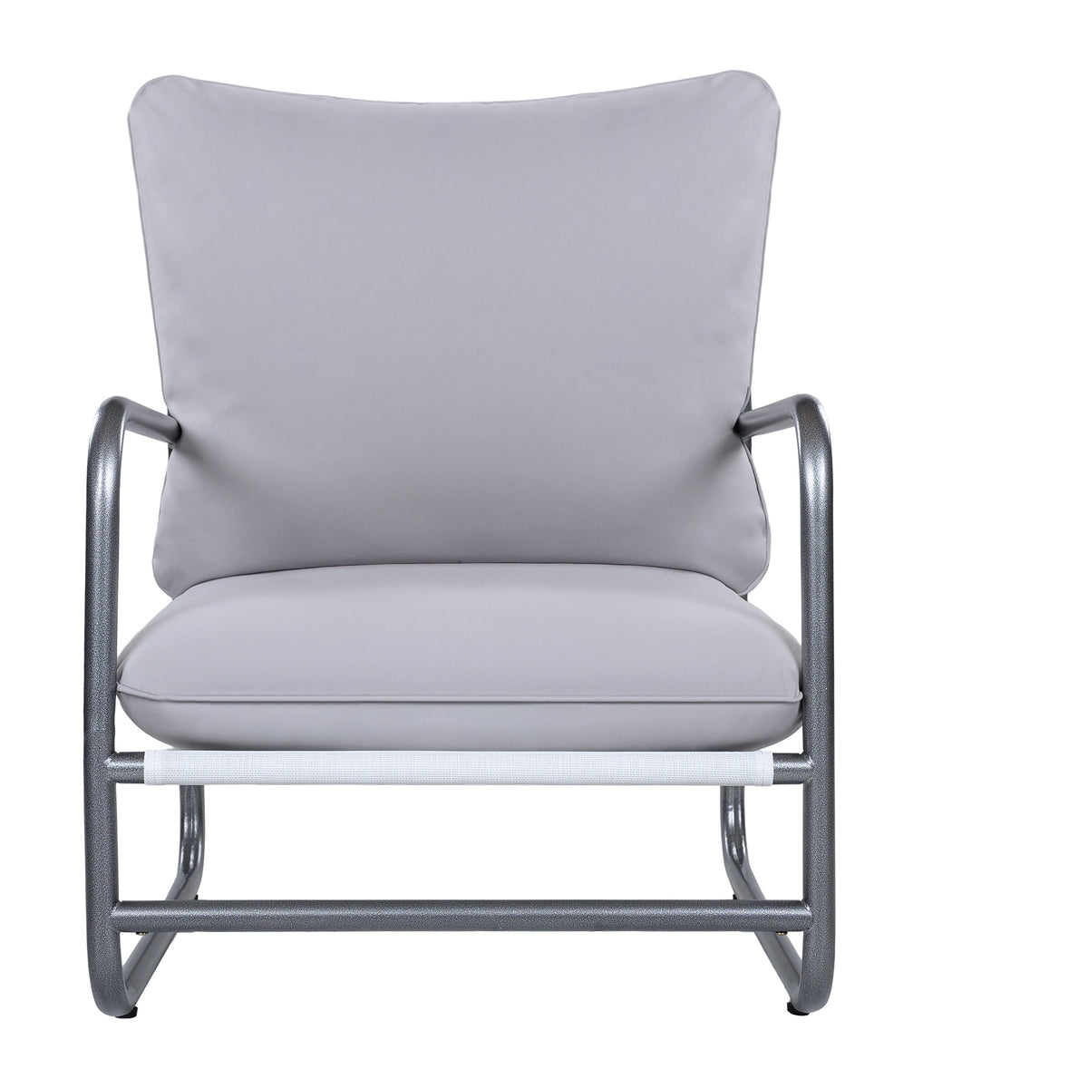 Outdoor Aluminum Frame Patio Armchair with Water Resistant Cushion - Light Gray