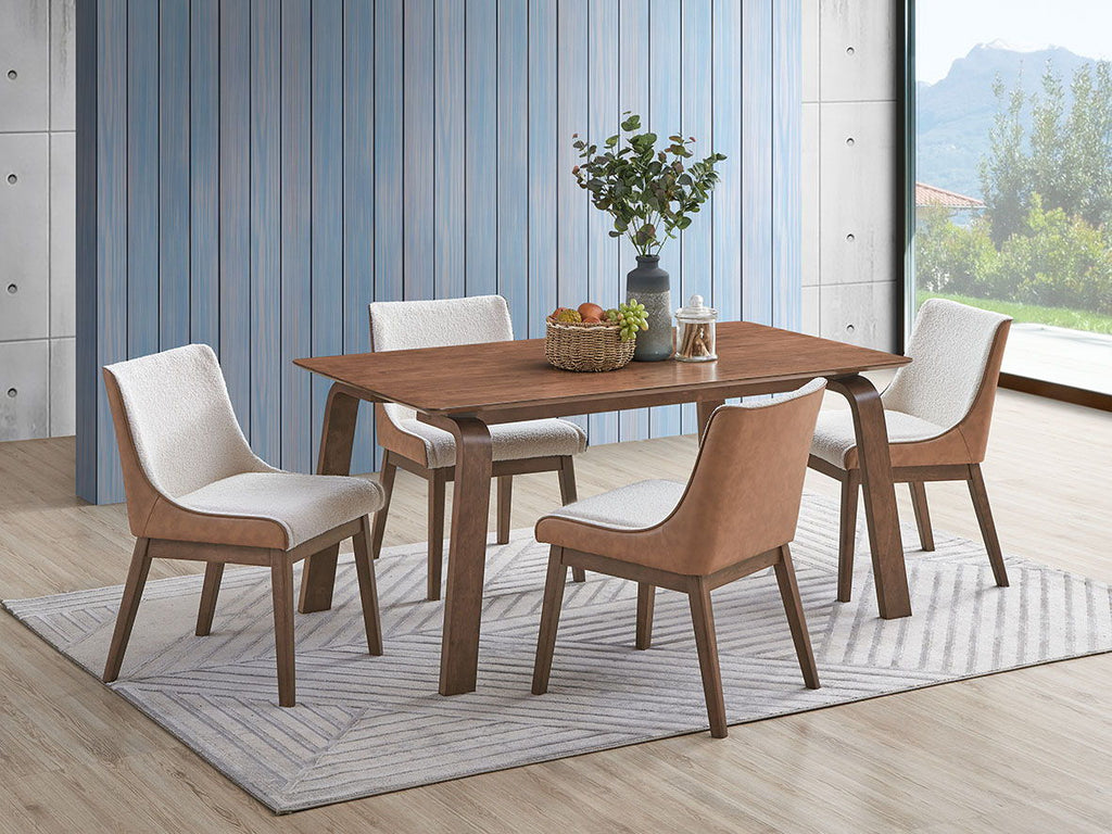 5 Piece With Side Chairs Dining Room Set - Walnut