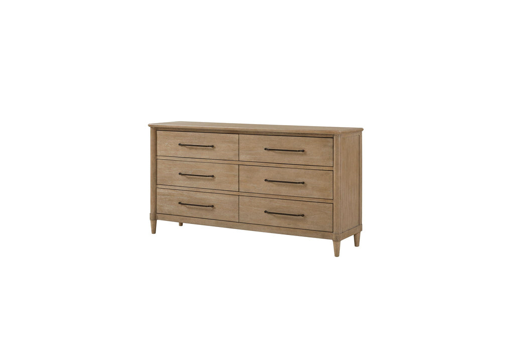 Panel Bedroom Set With 3 Drawer Nightstand, Casual Dresser, Cane Mirror