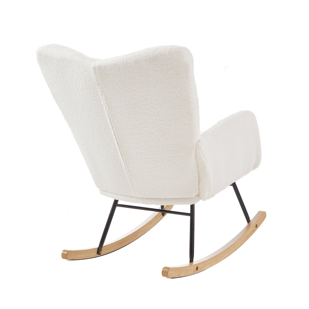 Upholstered Teddy Fabric Rocking Chair