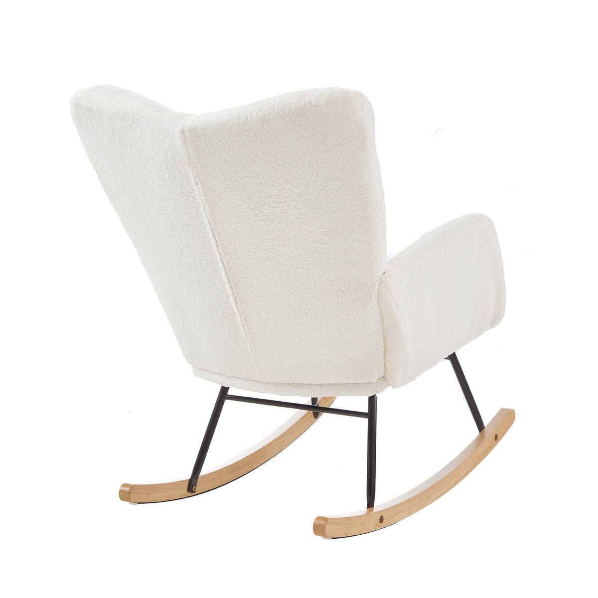 Upholstered Teddy Fabric Rocking Chair