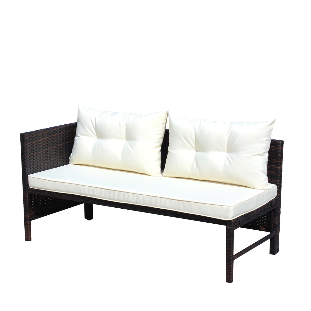 Patio 3-Piece Conversation Set with Wicker Rattan Sectional Sofa