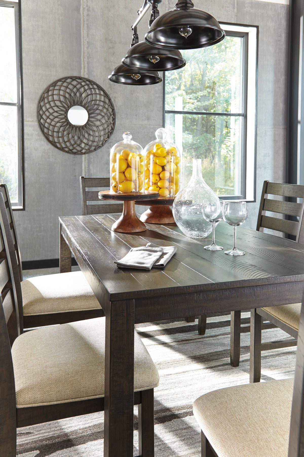 Dining Room Table Set (Set of 7) - Brown