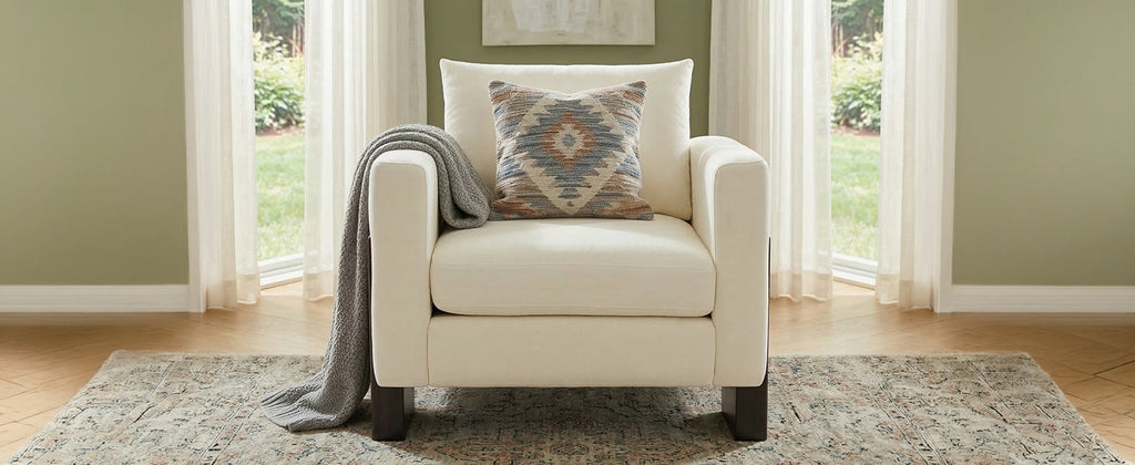 Modern Accent Club Armchair with Rubberwood Legs