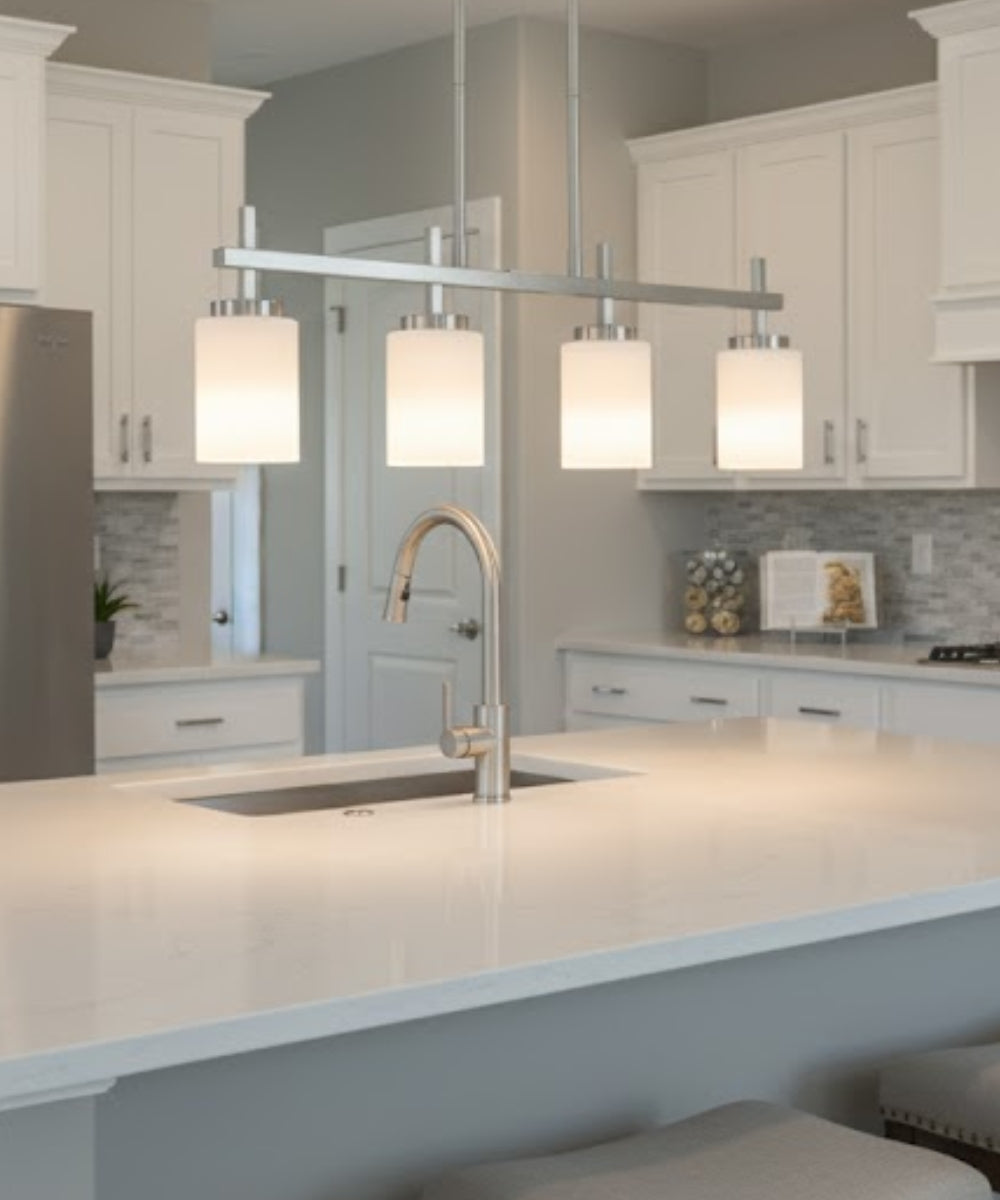 4-Light Kitchen Island Light Fixture Brushed Nickel
