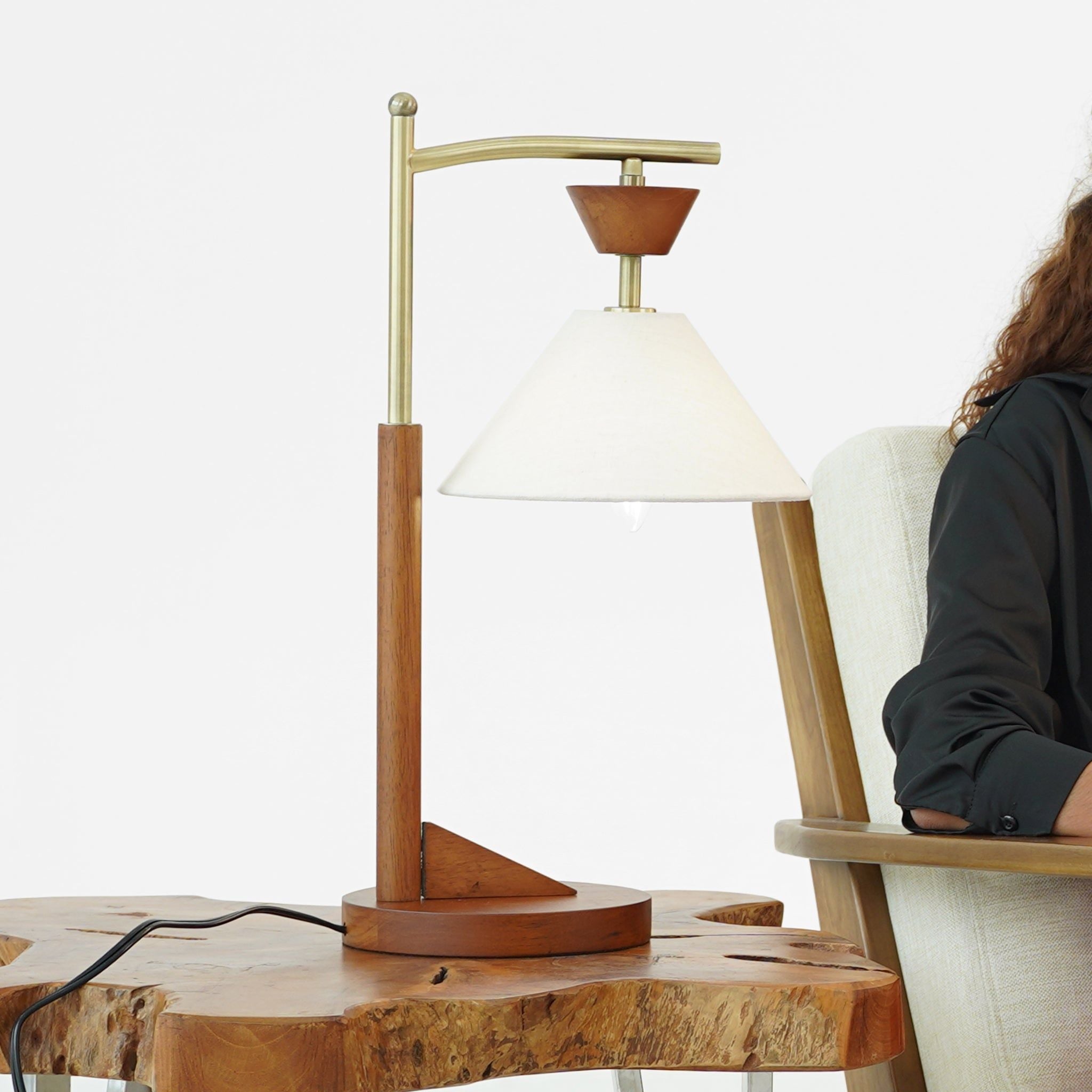 Nightstand Desk Lamp With Cone Shade