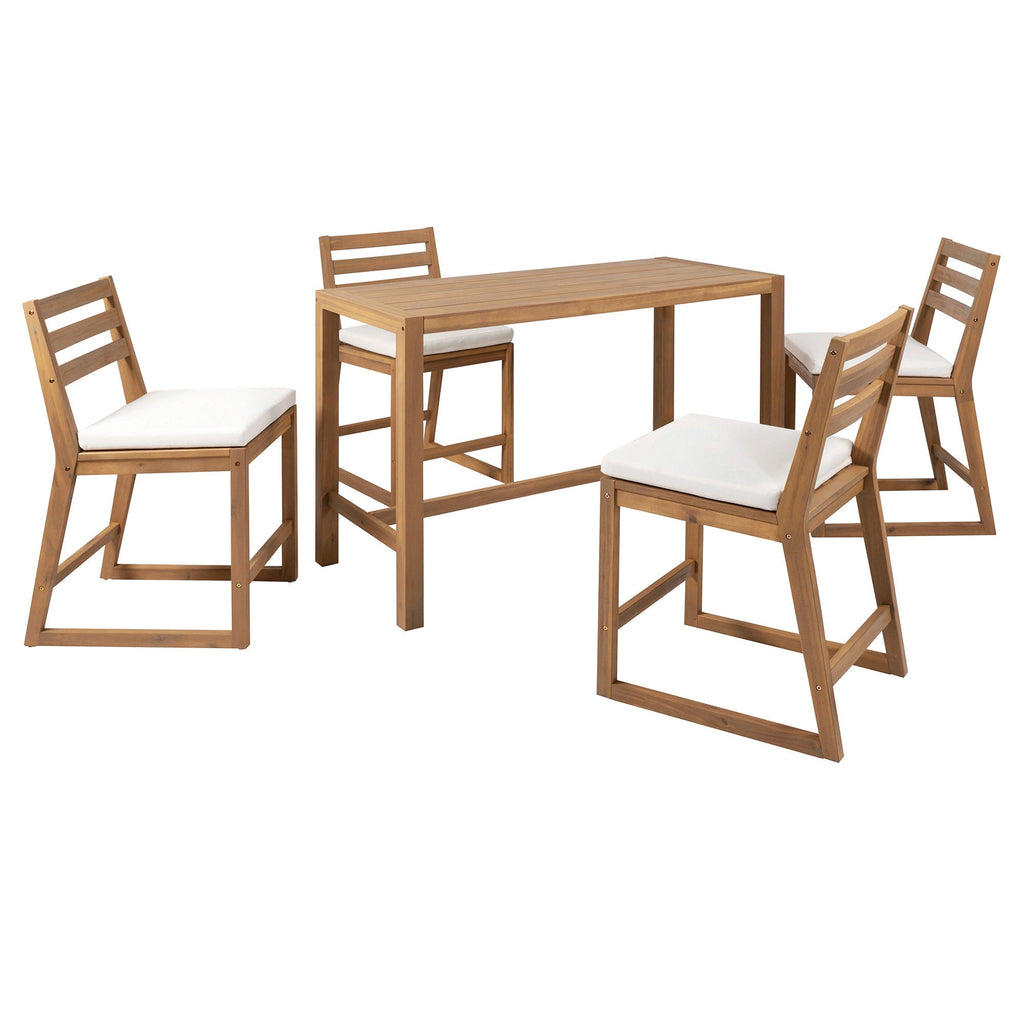 Patio Bar Set with Ergonomic Chairs - Light Brown or Dark Brown