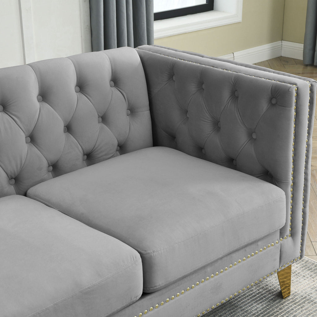 Upholstered Couch Sofa With Button Tufting