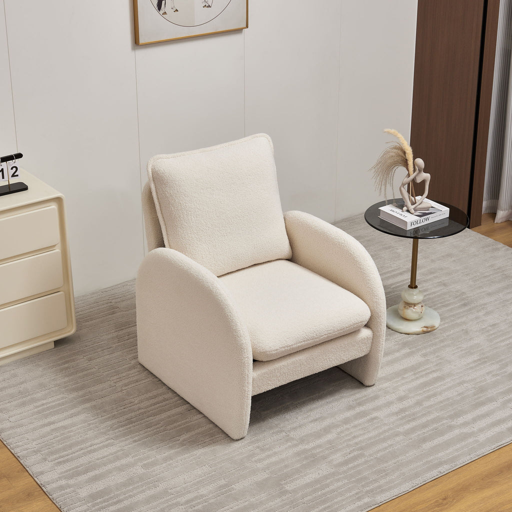 Modern Sherpa Upholstered Accent Chair