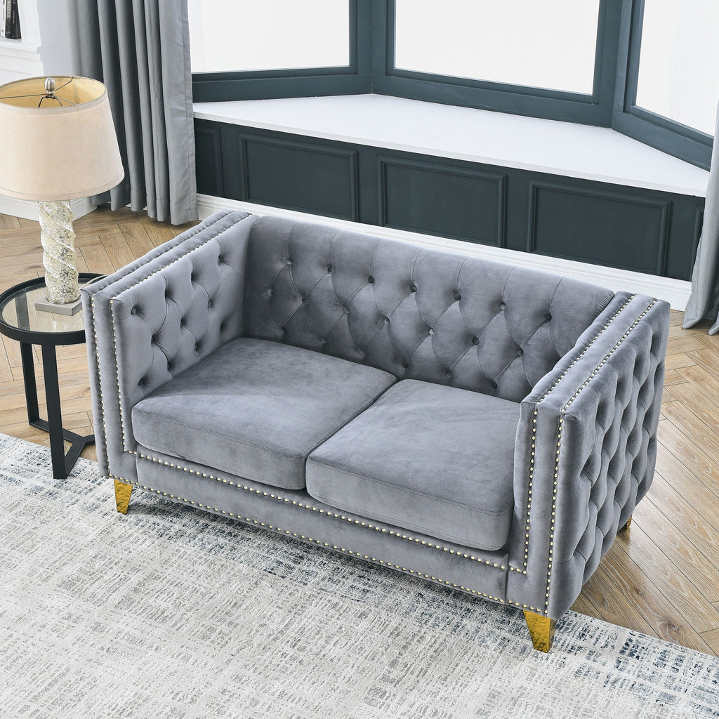 Upholstered Couch Sofa With Button Tufting