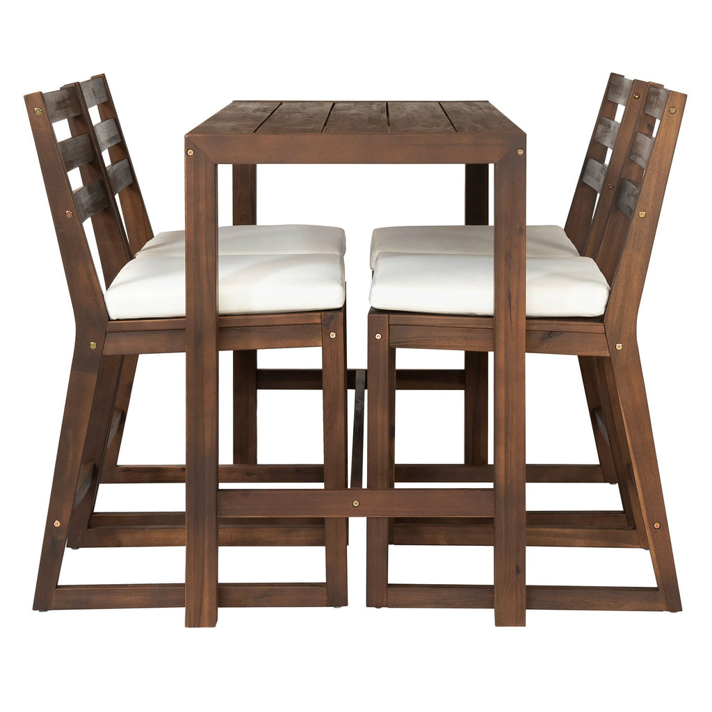 Patio Bar Set with Ergonomic Chairs - Light Brown or Dark Brown