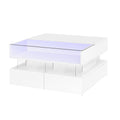 Lift Top Coffee Table With 2 Drawers, Hidden Space And LED Lights
