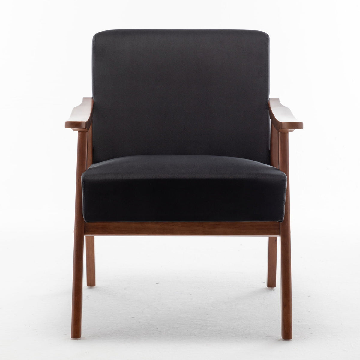 Mid Century Modern Accent Chair With Solid Wood Frame