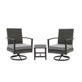 3 Piece Patio Furniture, Swivel Rocker Set With Side Table & Cushions