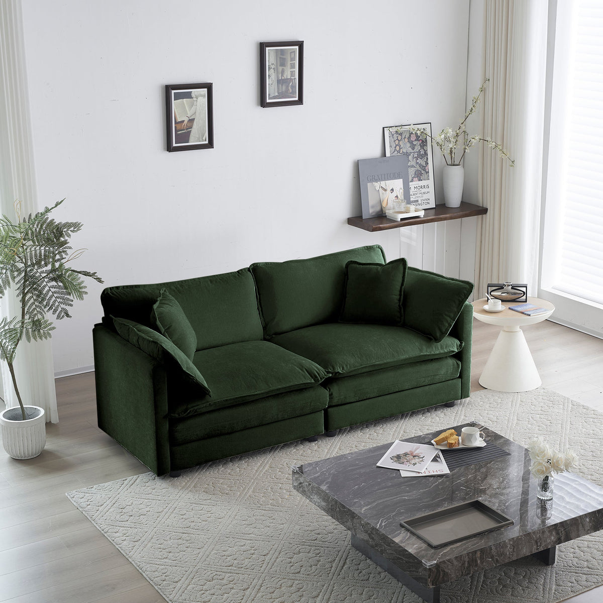 Modern Fabric Loveseat Sofa Couch