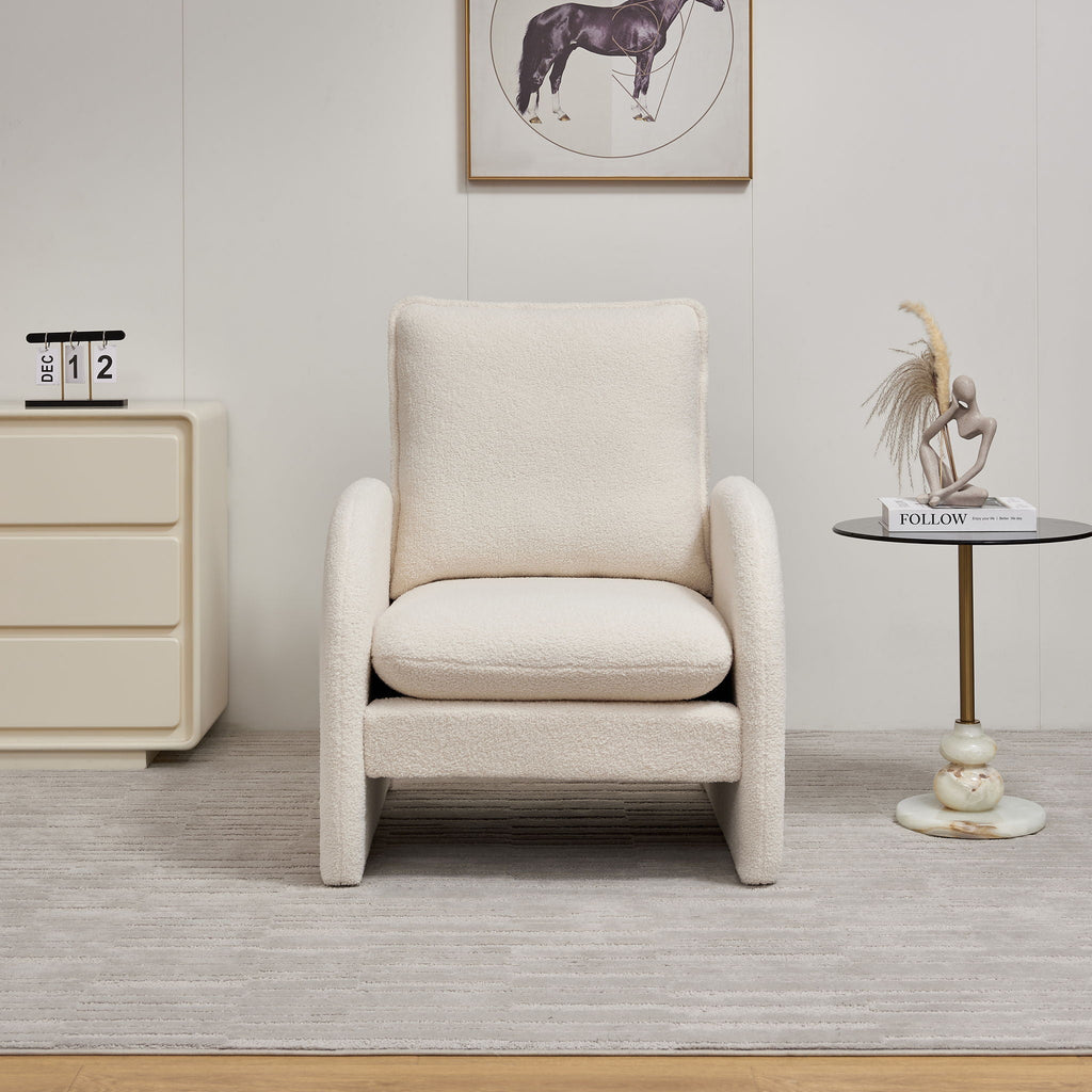 Modern Sherpa Upholstered Accent Chair