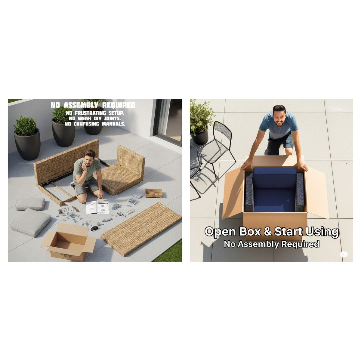 Outdoor Patio Chair With Cushions
